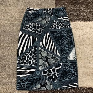 Nuggles brand black/grey animal print skirt